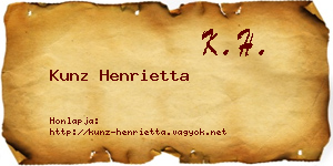 Kunz Henrietta névjegykártya